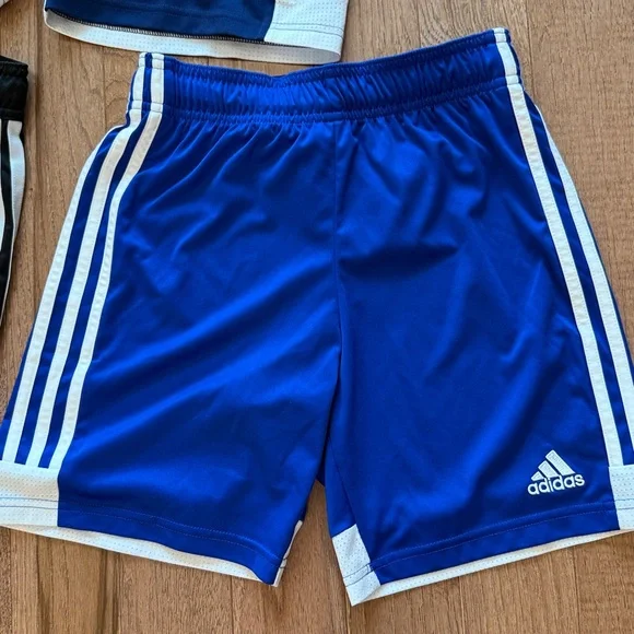 Boys Adidas shorts bundle M 11-12 years soccer blue black 3 pairs Aeroready - Picture 3 of 8